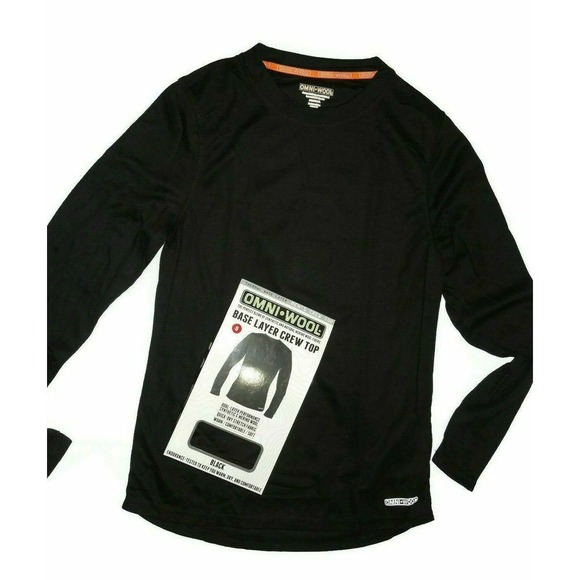 Other - Omni Wool men's Black base layer‎ Crew top shirt Omniwool size Small S